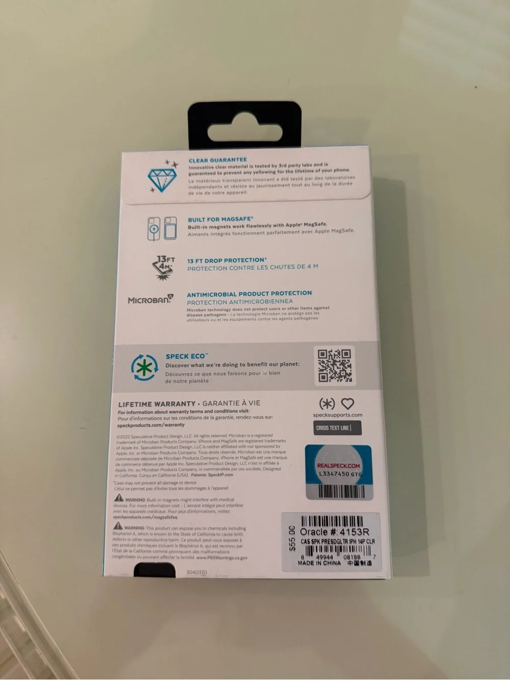 Speck Presidio Perfect-Clear with Glitter iPhone 14 Pro Case - Clear